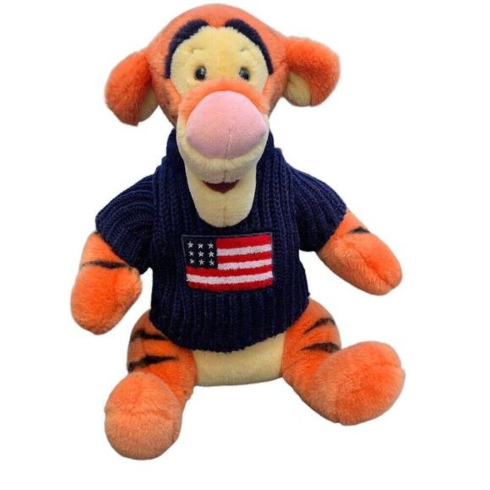 Tigger 15Plush Stuffed Animal Patriotic American Flag Sweater Disney July 4th​